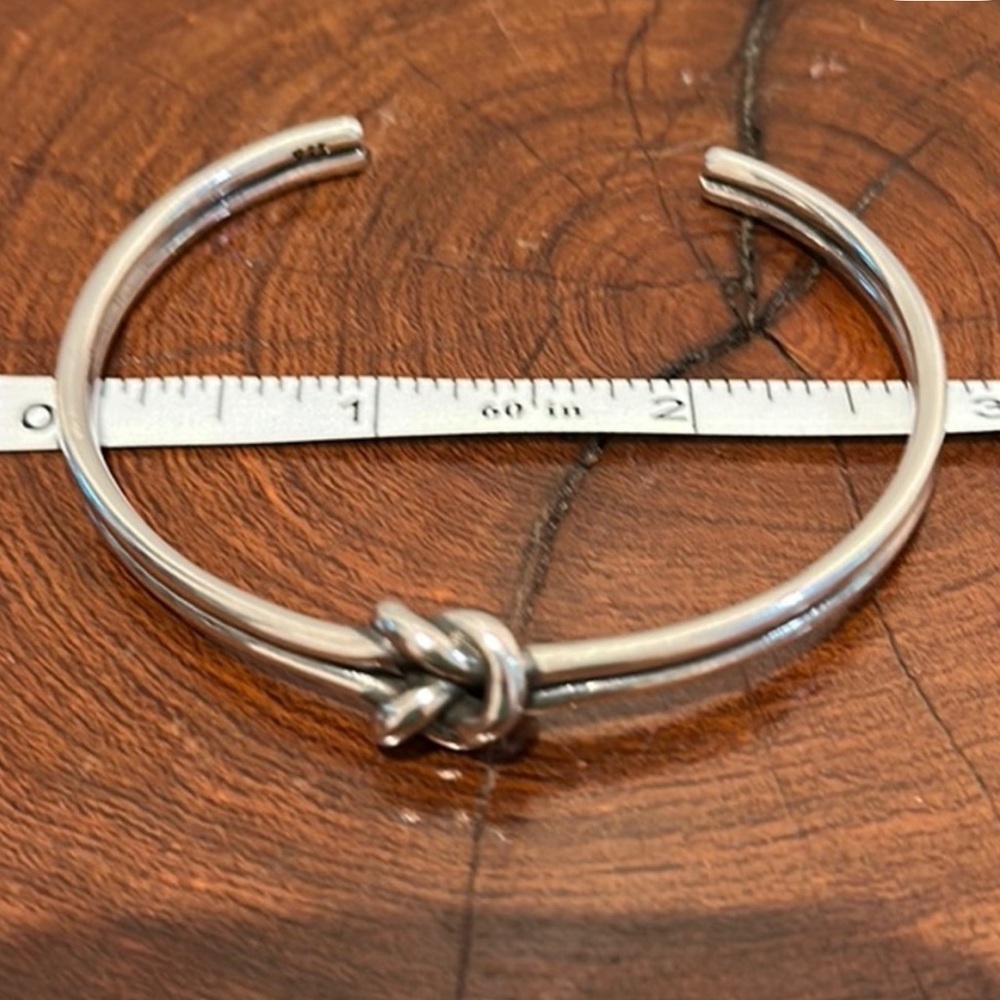 Silver Square Knot Adjustable Cuff Bracelet Gift 🎁 Wrapped